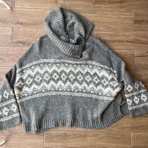 FREE PEOPLE high neck fold sweater